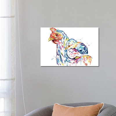 Chickens - Safe At Home by Lisa Whitehouse - Wrapped Canvas Print