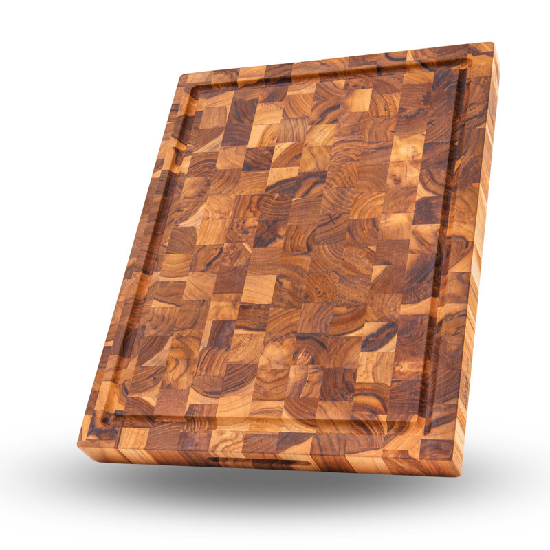 BEEFURNI Teak Wood End Grain Cutting Board, 23" L x 17" W