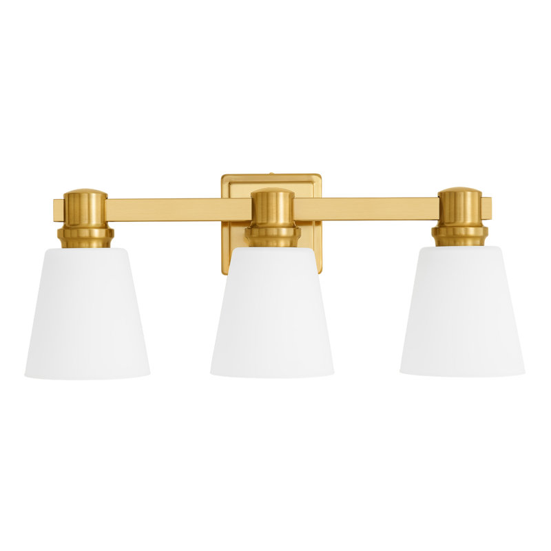 Luminaire de meuble-lavabo avec abat-jour opale Parker, Doré, 3