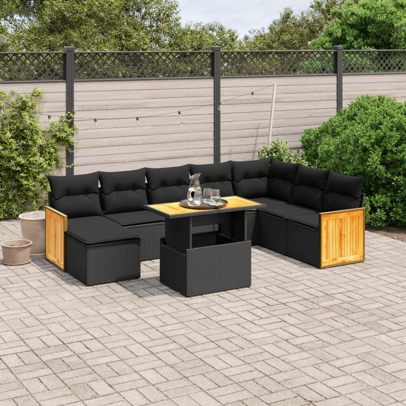  Garden Sofa Set Black