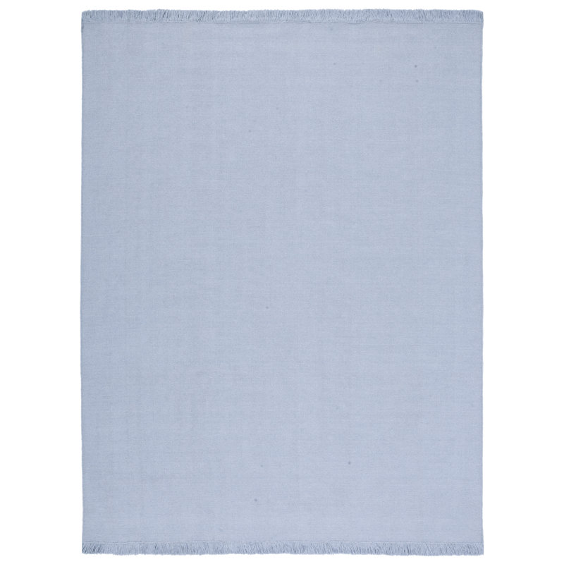 Tapis bleu clair en laine / coton tissé à la main Lauren Ralph Lauren, Rectangulaire 8 pi x 10 pi
