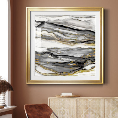 Marbré or II - peinture encadrée