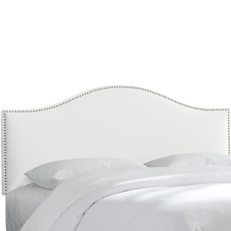  Upholstered Panel Headboard, California King, Classic White Velvet