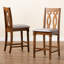 Upholstered Counter Stool with Solid Wood Frame