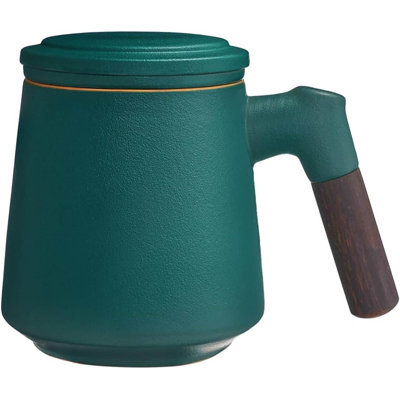 Tea Cup With Infuser And Lid Green Tea Mug For Loose Leaf Tea Steeper Wood Handle Tea Cup With Fine Tea Strainers Hot Tea Diffusers Ceramic Tea Mu Tea Cup With Infuser And Lid Green Tea Mug For Loose Leaf Tea Steeper Wood Handle Tea Cup With Fine Tea Strainers Hot Tea Diffusers Ceramic Tea Mu