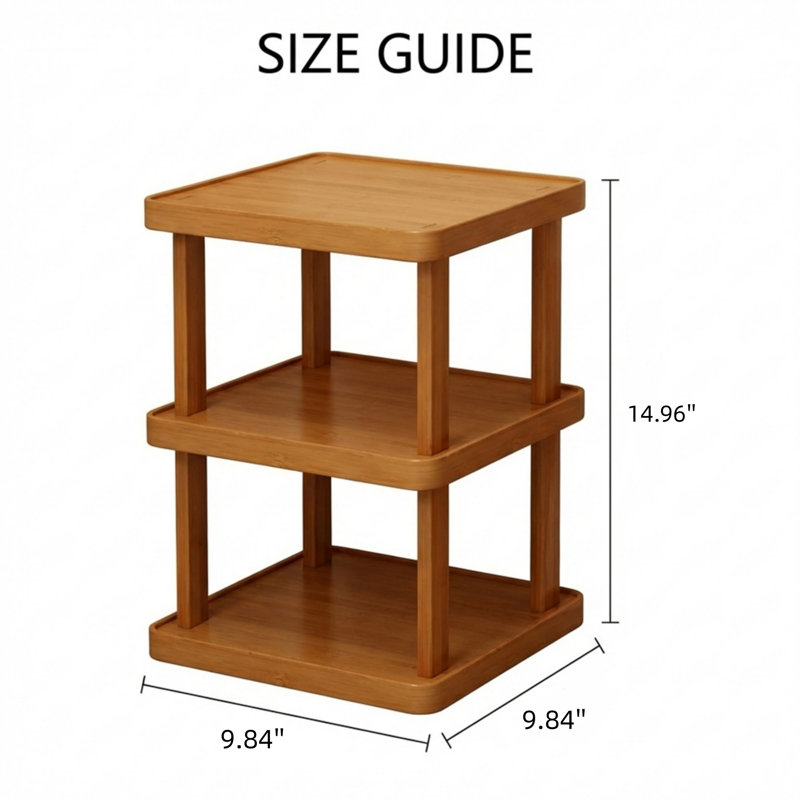 3-tier Expandable Folding Bamboo Storage Rack, Space-saving Storage Solution, No Assembly Required