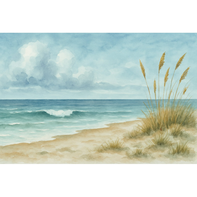 "Coastal Breeze Dunes" - Art mural sur toile tendue, H 32 po x l 48 po