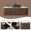 Meuble-lavabo flottant 48 po - vasque en céramique noire et armoire en noyer foncé (sans robinet inclus)