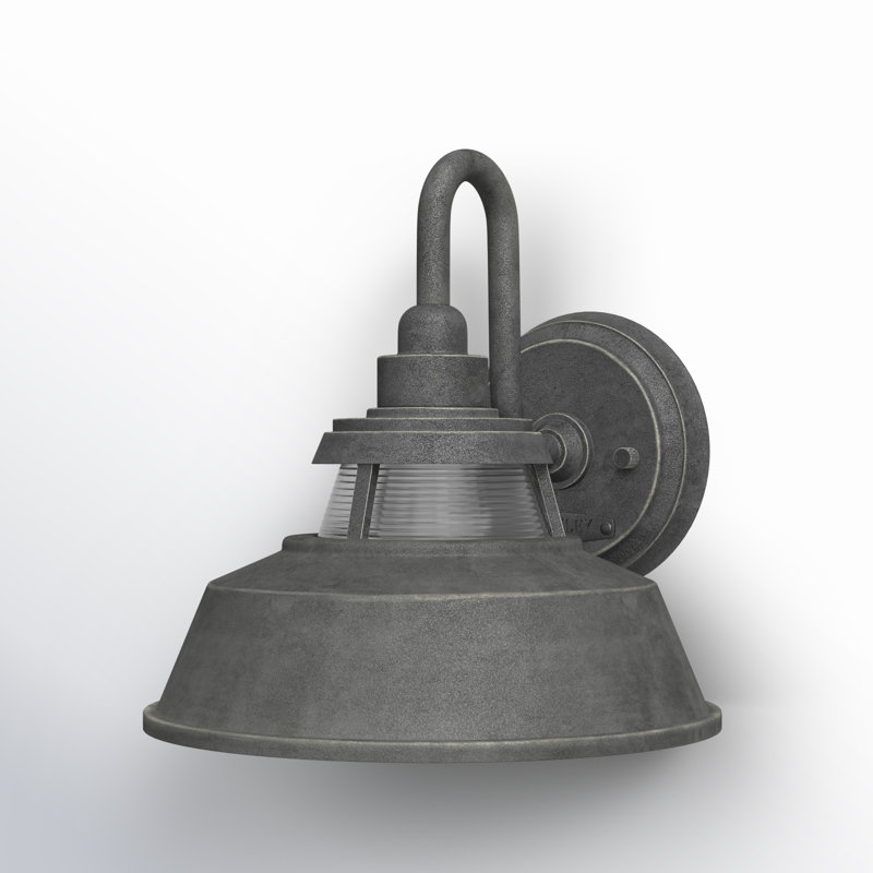 Calum Aluminum Wall Light, Aged Zinc, 10" H x 10" W x 10" D