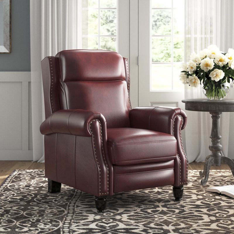 Fauteuil inclinable manuel 33 po Arrin, Cuir véritable brun