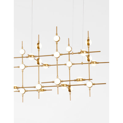30 - Light Gold LED Geometric Pendant