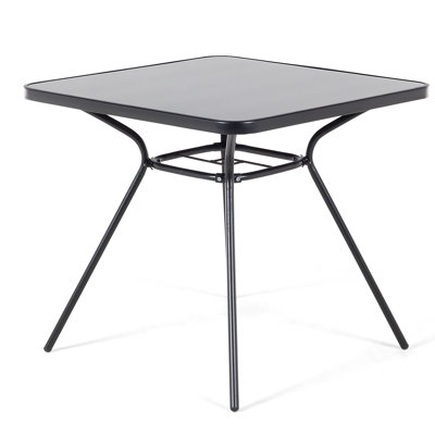 Garden Rectangular Glass Outdoor Dining Table - 80 cm W 80 cm D