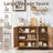 Sideboard Buffet Cabinet With Storage, 46" Arc-Shaped Credenza With 3 Doors & Adjustable Shelves, Mid Century Modern Coffee Bar Cabinet For Kitchen, Living Room, Entryway-54099597-64397789