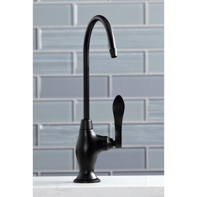 Kingston Brass NuWave French Single-Handle 1-Hole Deck Mount Water Filtration Faucet, Matte Black