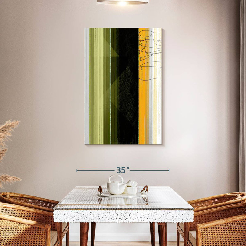 Avery Abstract Green And Yellow, 24" H x 16" W
