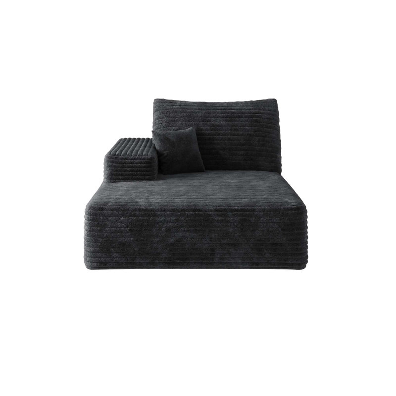 Canapé-lit modulaire moderne à droite avec tissu en velours côtelé moelleux, aucun assemblage requis, idéal pour une détente confortable et un gain de place dans les espaces de vie