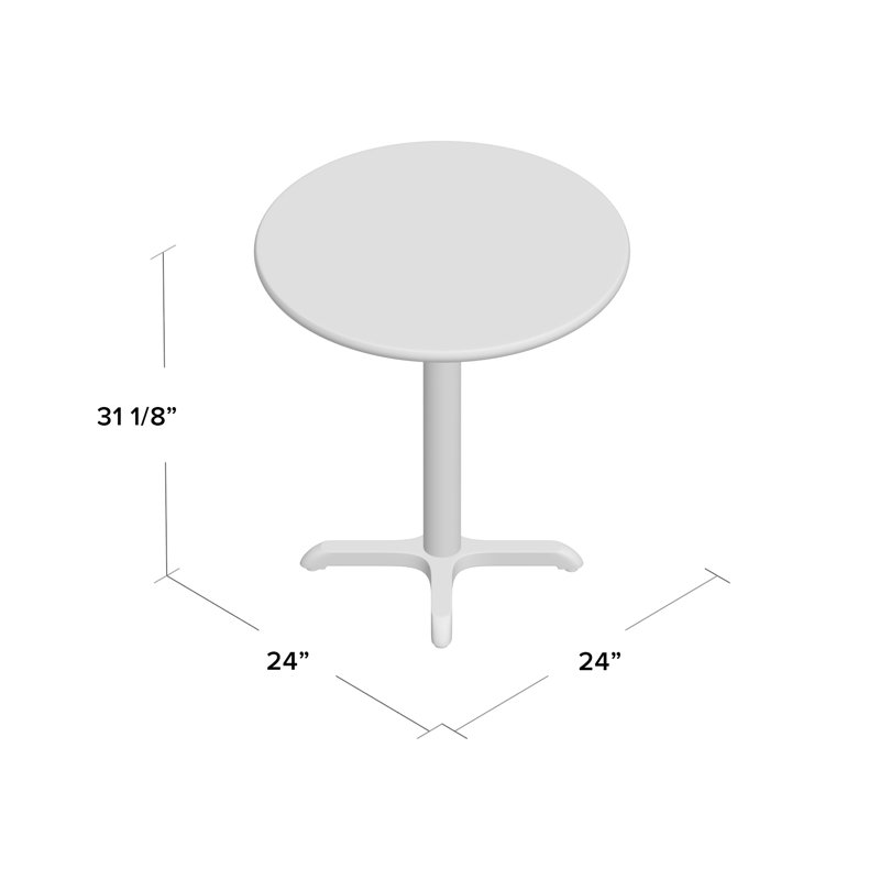 Plateau de table rond en stratifié Carrus, H 31,13 po x l 24 po x P 24 po, Acajou