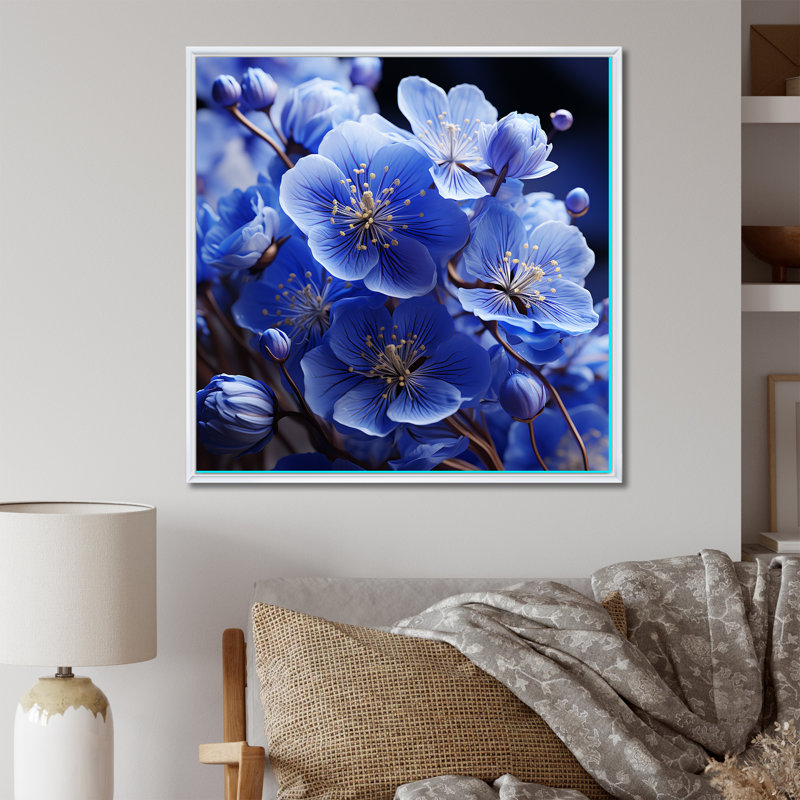 «Abstract Floral Whispers I», reproduction sur toile, Cadre flottant blanc, H 16 po x l 16 po x P 1 po
