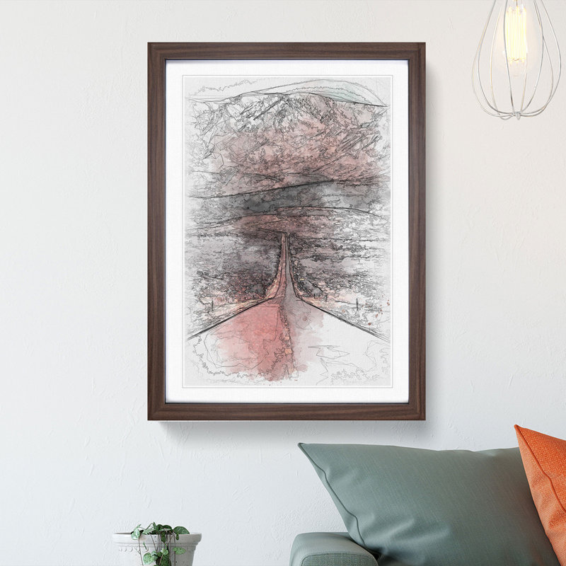 Heading to Death Valley - Picture Frame Painting Print, 63cm H x 45cm W x 2cm D, Walnut Framed
