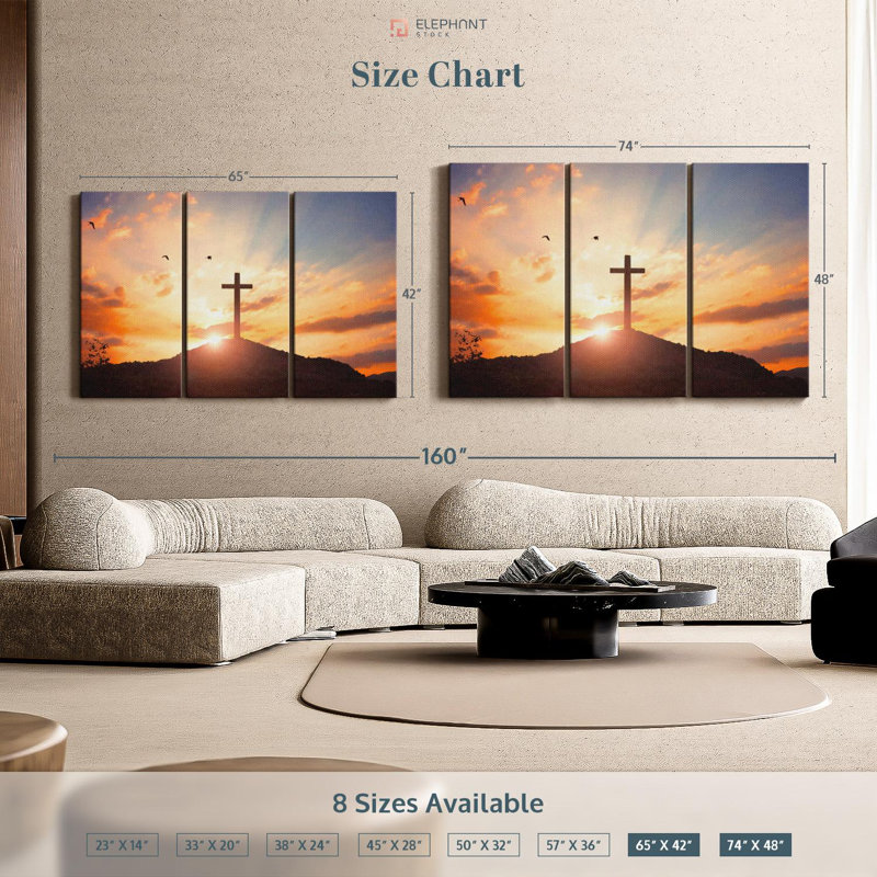 " Sunset Cross " Print, 48" H x 74" W x 1.25" D