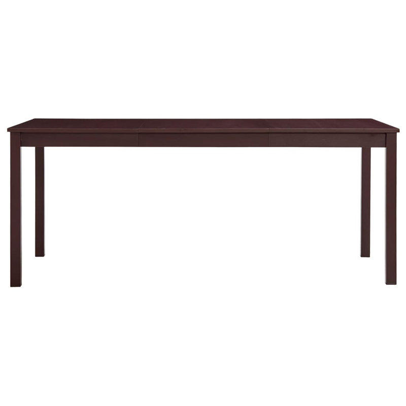 Abney Pine Solid Wood Dining Table, Dark Brown, Dark Brown