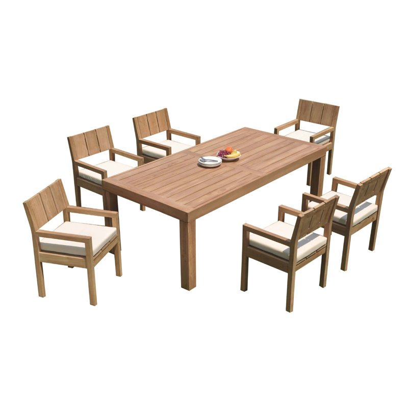 Ensemble repas 7 pièces teck Deonte