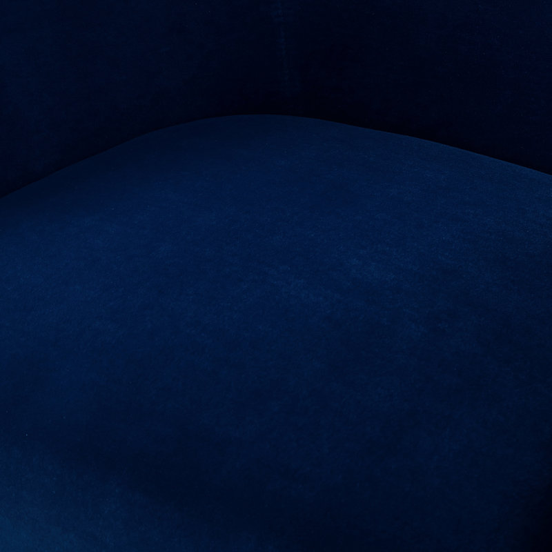 Fauteuil demi-tonneau en velours 31 po Lucent, Bleu marine