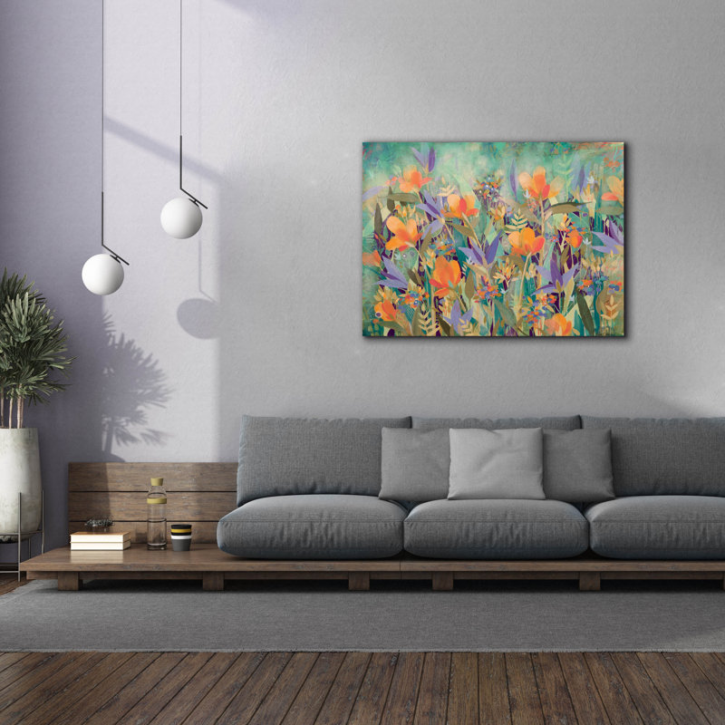  «Summer Garden» par Sue Davis, art mural sur toile, 54 po x 40 po