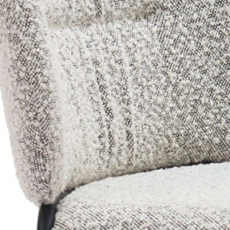 Ensemble de deux chaises d'appoint rembourrées grises et noires