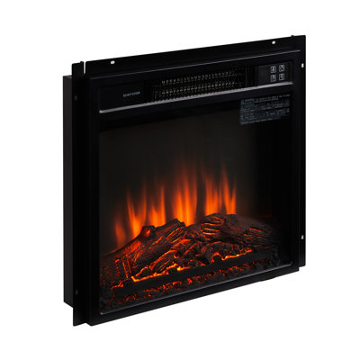Electric Fireplace Insert 18": 1400w, 120v, Tempered Glass & Plastic, Flame Option Overheat Protected, Brightness