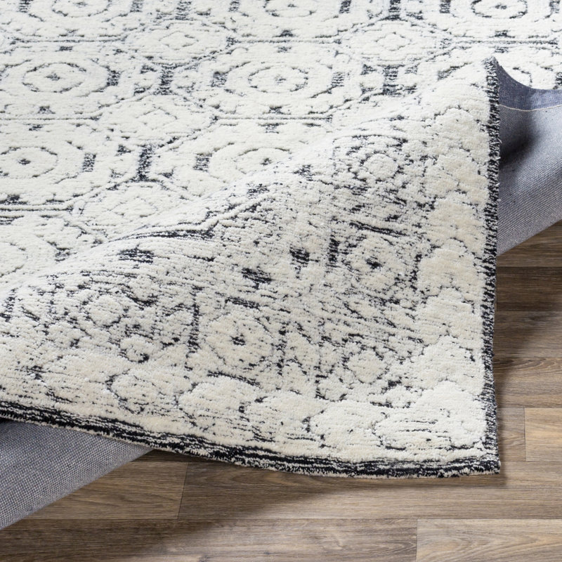 Tapis gris / crème en laine touffeté à la main Corissa, Rectangle 2 pi x 3 pi