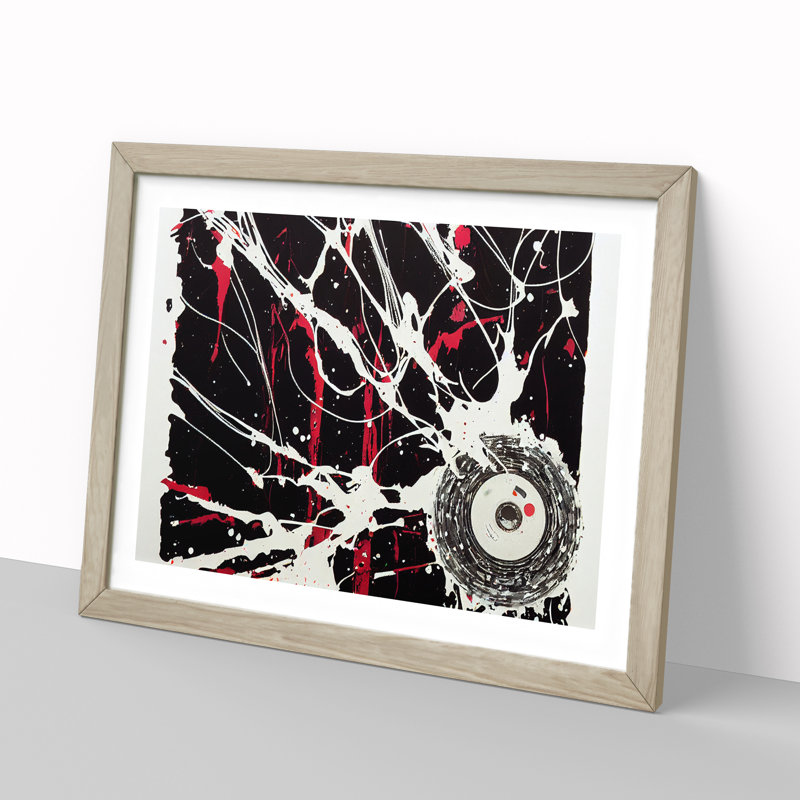 Dazzling Cassette Tape Abstract - Single Picture Frame Print, Oak, 34cm H x 46cm W x 2cm D