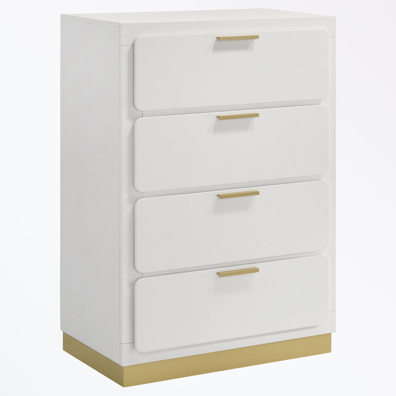 Accent chests with 4 Storage Drawers, White