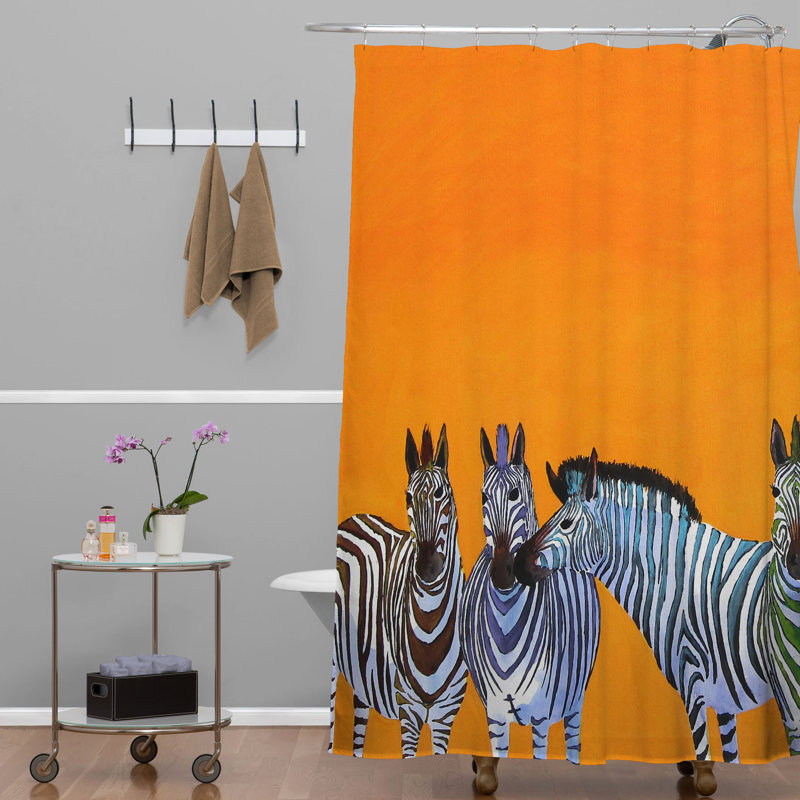 Rideau de douche simple à rayures zèbres