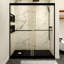 Porte de douche coulissante noire l 56 à 60 po x H 70 po-114016004