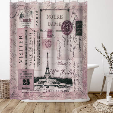 Laural Home 71-in L Fashion Sketchbook Graphic Print Polyester Shower  Curtain at