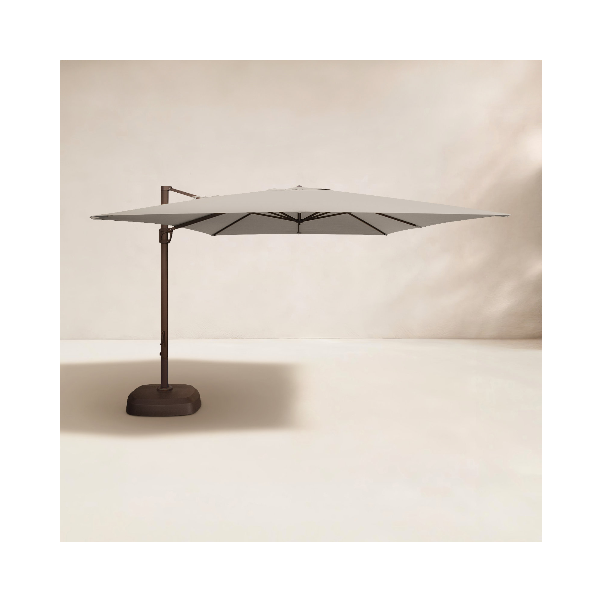 Darel 120'' Cantilever Outdoor Umbrella, Sunbrella / Flax, Bronze