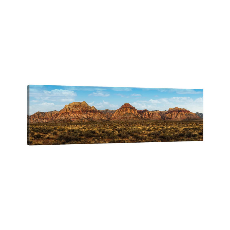 Mountain Range in Red Rock Canyon Nevada 1 Piece Panoramic Wall Art on Canvas, 50.8cm H x 152.4cm W x 3.81cm D