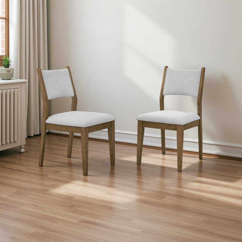 Ensemble de 2 chaises d'appoint en chêne noyer