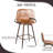 Set of 2 Swivel Counter Stools with Backrest and Metal Frame-488083753