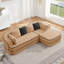 Canapé en peluche sans assemblage avec méridienne en L sans assemblage, moelleux et confortable pour la détente dans le salon