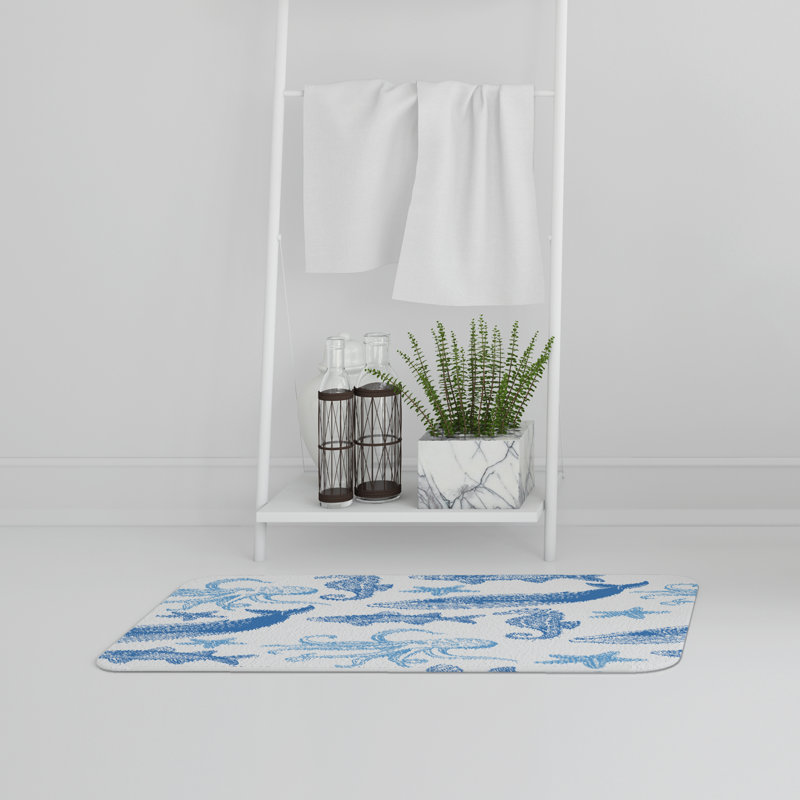 Ajeet Non-Slip Bath Rug, Whale & Friends