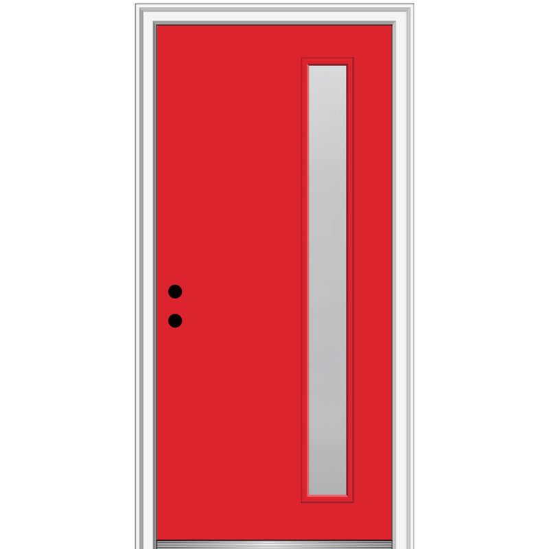 Porte d'entrée pré-suspendue à 1 lumière en acier peint 1 lumière, H 80 po x l 30 po x P 1,75 po / 6,56 po