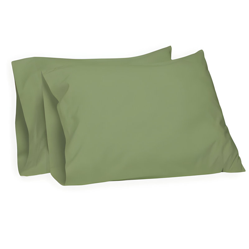 400TC Sateen Cotton Solid Pillowcases (Set Of 2), Sage