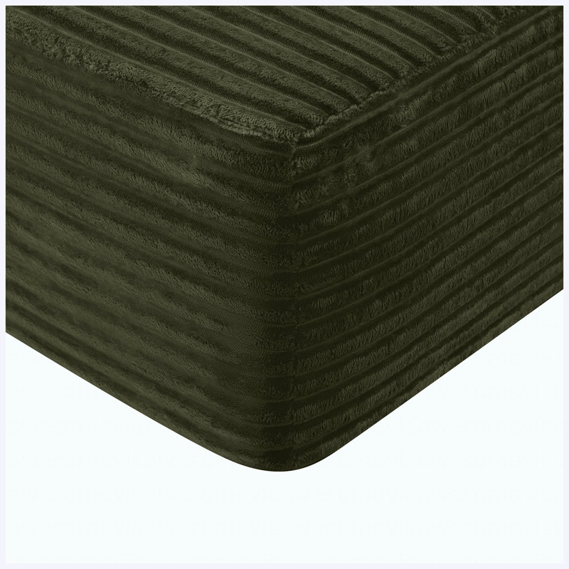 Chaise longue verte en peluche droite 37,5 po avec porte-gobelet pour le salon