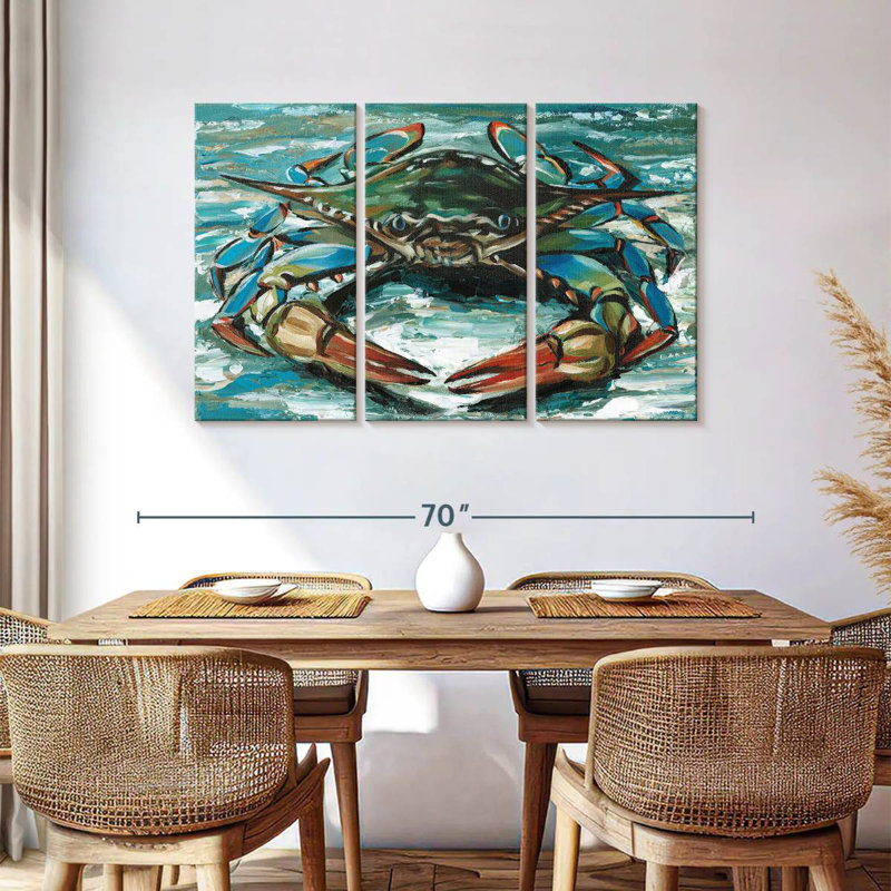 Brampt Blue Palette Crab II, 36" H x 57" W