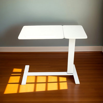 Overbed Bedside Desk Mobile Rolling Laptop Stand Tilting Overbed Table With Wheels Height Adjustable Tray Table