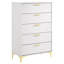 Commode rectangulaire blanche à 5 tiroirs Karena-496944138