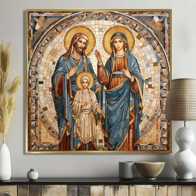 «Iconic Représentation of Jesus and the Sainte Family I - Christianism», reproduction sur toile encadrée