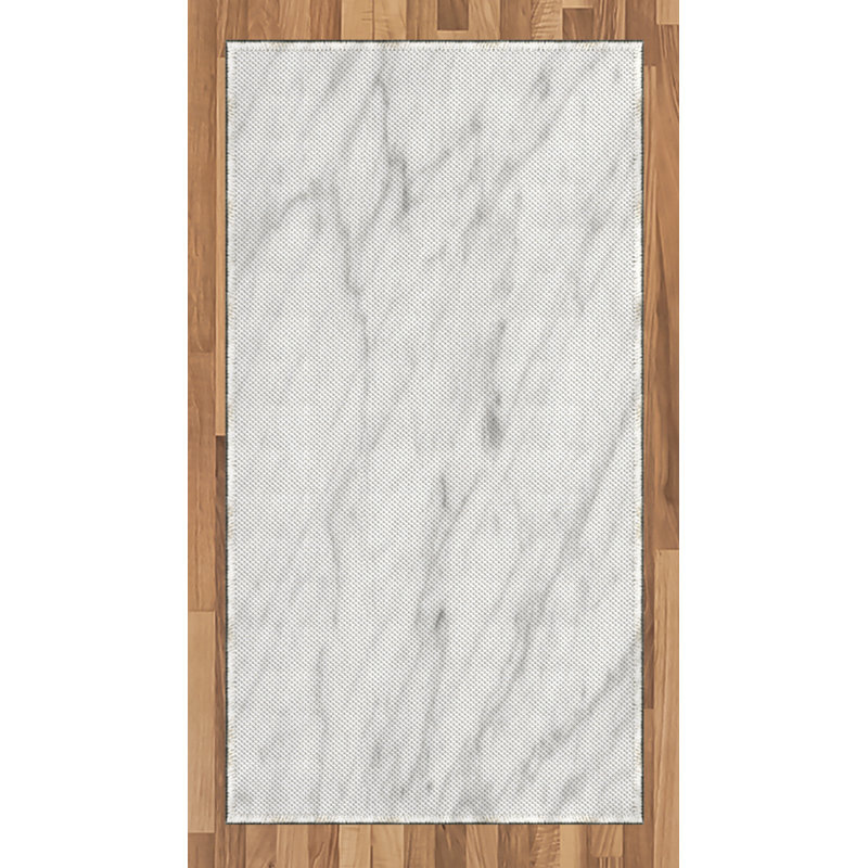 Marble Print High Density Long Fiber Poly Threads Decorative Area Rug Carpet, Rectangle 2'7" x 5'